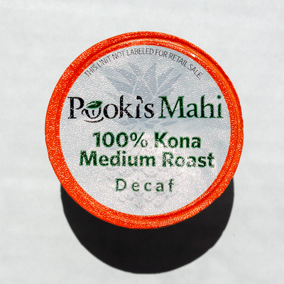 Pooki's Mahi® Kona Kafpresso™ 100 Kona DECAF Coffee in 100% recyclable capsules available as coffee subscription, wholesale coffee club or VIP distributor reseller. Hawaii Kona coffee Nespresso, Nespresso coffee pods, coffee for Keurig CA Prop 65.